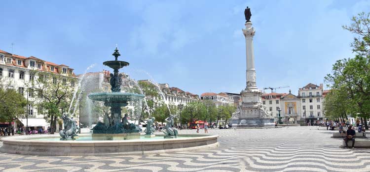 La plaza central de Lisboa