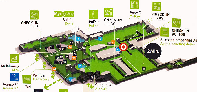 lotnisku w Lizbonie mapa