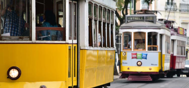 lisbon yellow tram