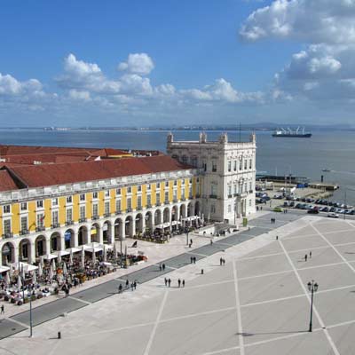 Vista da Arco da Rua Augusta, Lisbona