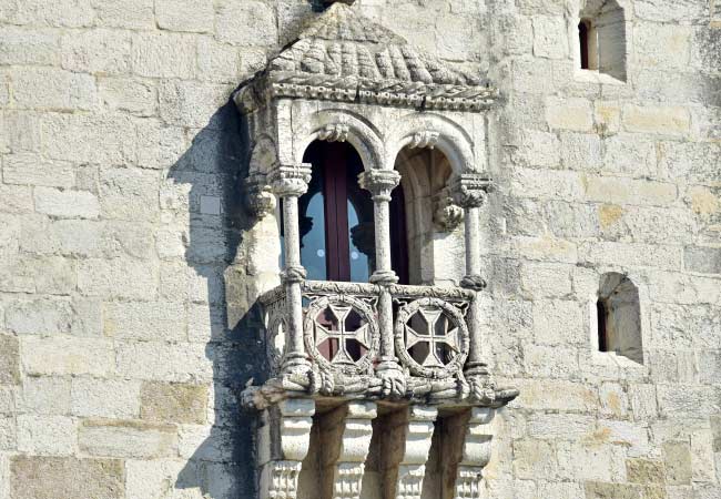 Manueline stone carving Torre de Belém 