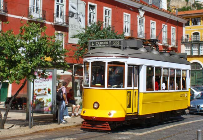 Portas do Sol in Alfama 12 tram Lisbon