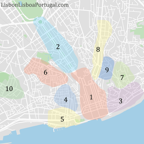 Where to stay in Lisbon  map