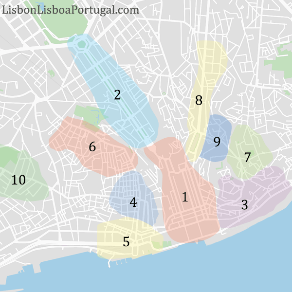 O Se Loger Lisbonne Les Meilleurs Quartiers Et Endroits Pour Vos   Lisbon Where To Stay Map District 